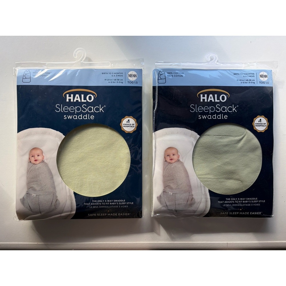 NEW Halo Sleepsack Swaddle Bundle Of 2 Wearable Blanket Green Size Newborn